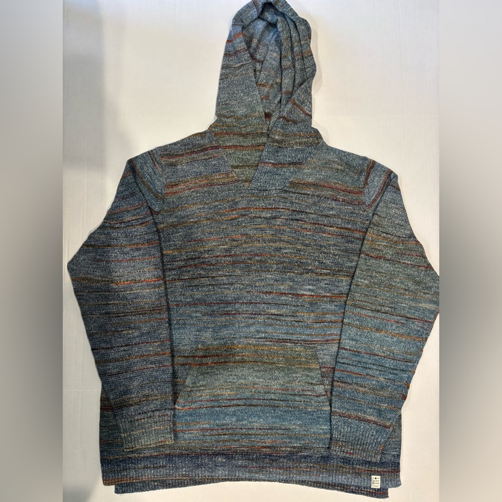 NEW Lucky Brand Men's XXL Blue Space Dyed Baja Hoodie Pullover Casual 2XL